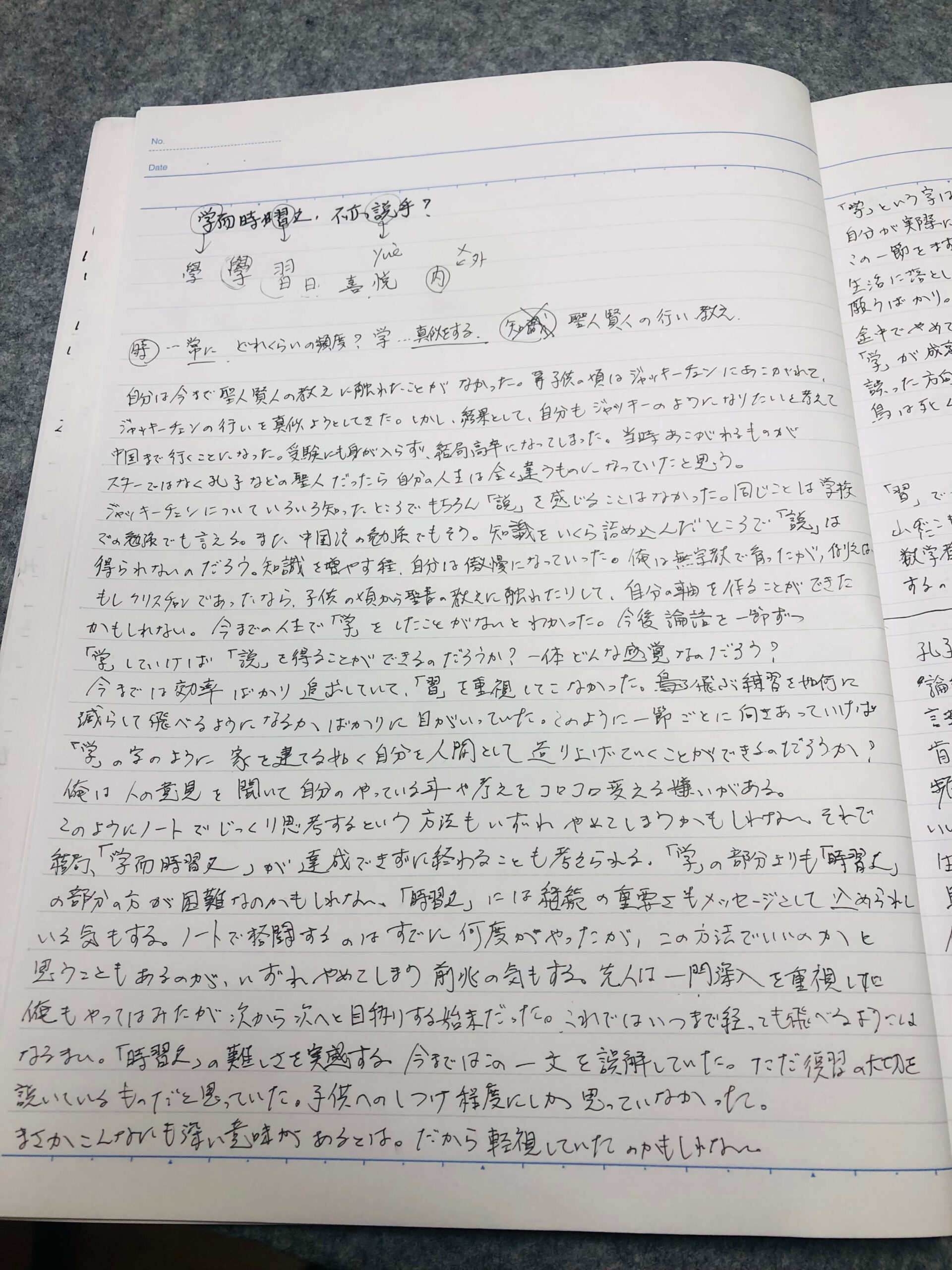 「學而時習之」を２時間思考したノート